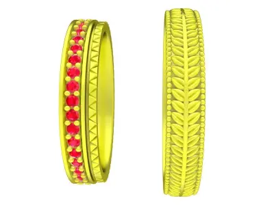 6216 Luxury Leaf Diamond Ring 3D print model