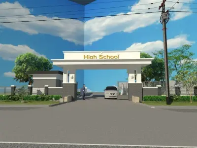 the high school gate 3D print model
