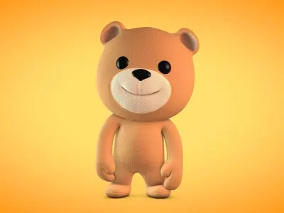 Teddy Baby Bear Low-poly 3D model