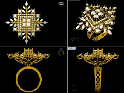 LUXURY Engagement Diamond RING 3D print model