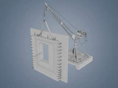 small crane Low-poly 3D model