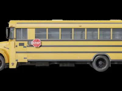 Low-Poly School Bus 3D model Low-poly 3D model