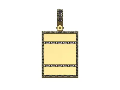 Iced blank diamond chunky pendant with bail 3D print model