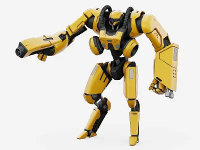 BATTLE DROID SYRIOS-G Rigged for Unreal Engine - Unity - MIXAMO 3D model