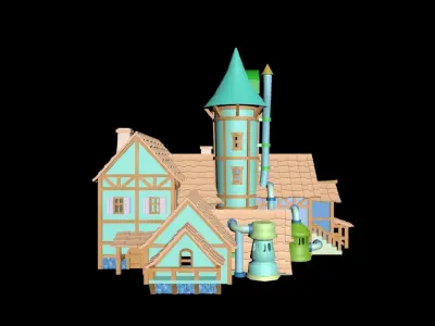 Medieval House 37 3D print model 3D model