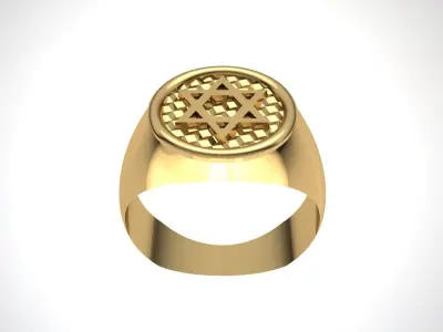 Ring Star Of David Free 3D print model