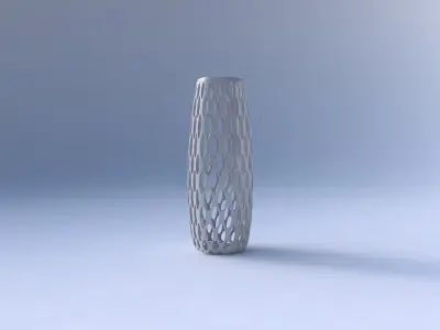 Vase squeezed hexagon with bubble grid lattice 3D print model