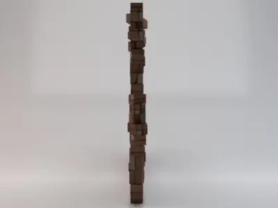 Brick Window Wall  Low-poly 3D model