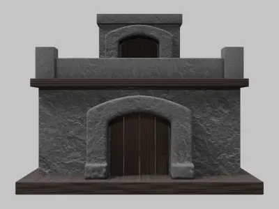 Small Stone Village House Low-poly 3D model