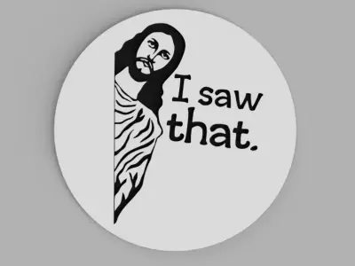 Jesus I saw That Logo Coasters Free 3D print model