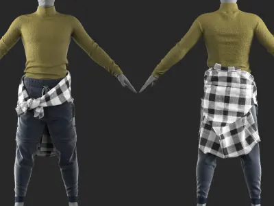 Mens Outfit 6 - Marvelous Designer with Video Process 3D model