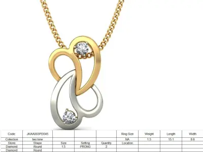 Solitaire Women Pendant 3dm STL OBJ FBX Renders Details 3D print model 34