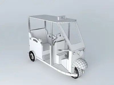 wooden thailand taxi Free 3D model