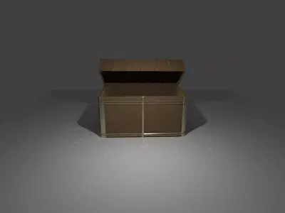 old wooden pirate chest Free low-poly 3D model