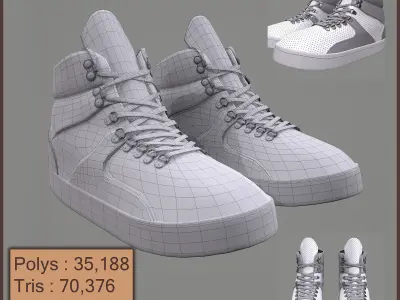 25 Models Of Womens And Mens Shoes Low-poly 3D model