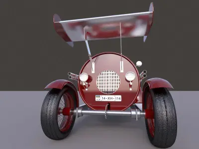 Car  antique model coupe Low-poly 3D model