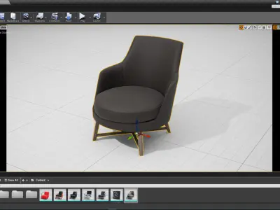 Flexform Guscio Chair UE4 Low-poly 3D model