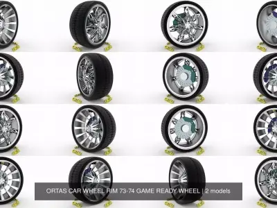 ORTAS CAR WHEEL RIM 73-74 GAME READY WHEEL 3D Model Pack