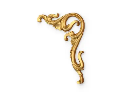 Classic carved corner decor ornament 373 3D model