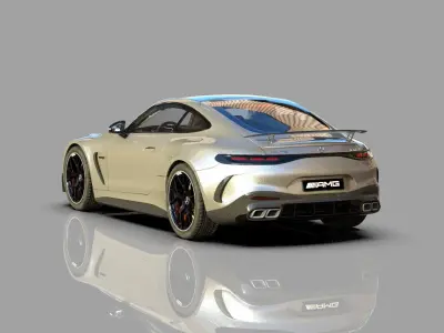 Mercedes Benz AMG GT 2024 HQ interior 3D model