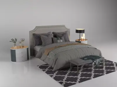 Modern Elegance Bedroom Set Low-poly 3D model
