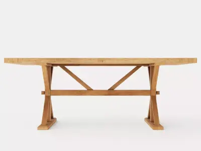 Lyon Dining Table 200x100 Cm Vintage Nature Low-poly 3D model