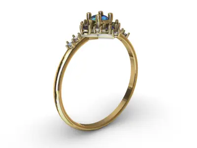 Anillo solitario para dama-mujer -v- 3D print model