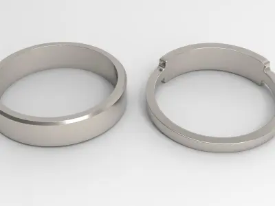 Engineer Couple Ring Platinum 3D print model