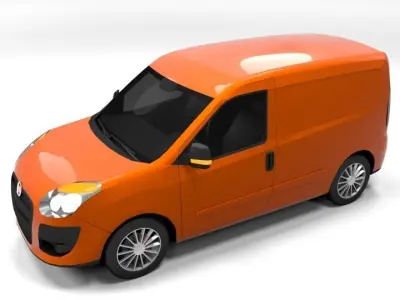 FIAT DOBLO CARGO SHORT LOWPOLY Low-poly 3D model