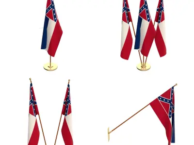 Mississippi Flag Pack 3D model