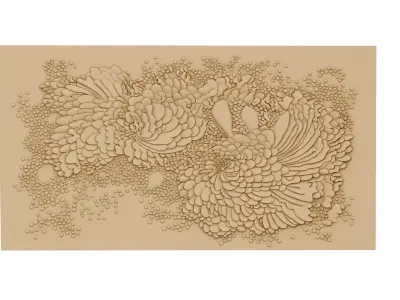 Modern decorative wall panel for cnc  01 3D model