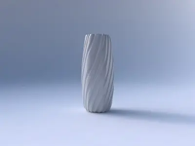 Vase hexagon with twisted smooth ribbons  3D print model