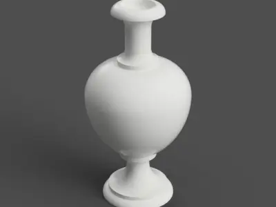classic vase for 3D print - cnc lathe - 3D scene 3D print model