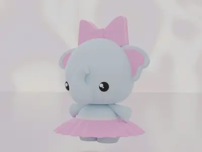 The elephant in dress 3D print model