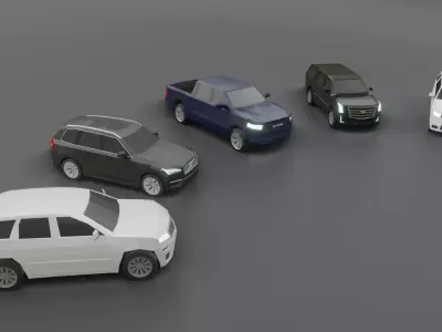 SUV low-poly pack 3D models  Low-poly 3D model