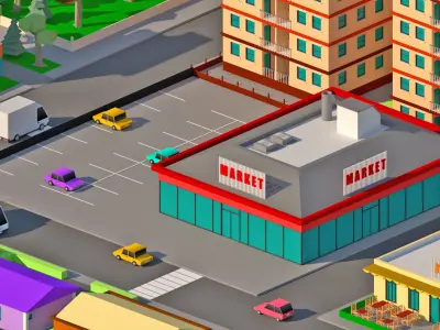 Low Poly City Model - ED Low-poly 3D model