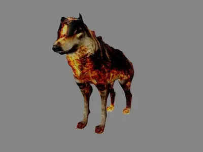 hunterWolf dog Low-poly 3D model