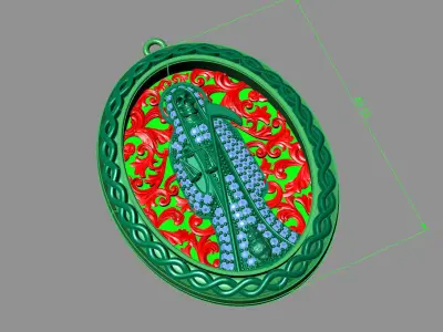  santa muerte holy death small size pendant 3D STL 3DM skull 3D print model