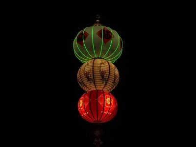 Chinese red lantern  3D model 26