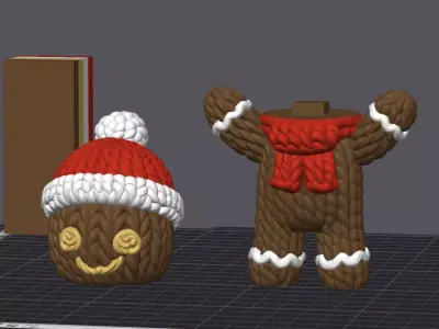Knitty Gingerbread Man  3D Printable Holiday Figure 3D print model