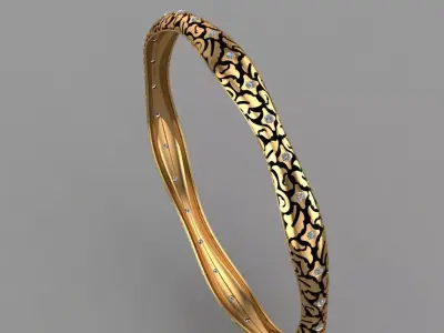 Stylish TURKISH  bangle Jewellery For Women 3D print model
