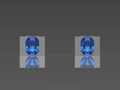 Modern Design Sapphire Stud stl Earrings Model 3D print model