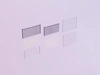 Ultimate Modular Fence Pack - 8 Types Low-poly 3D model