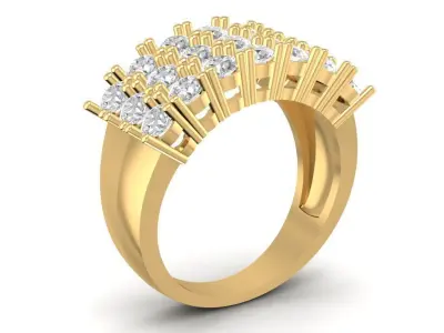 Diamond ring for engagement or anniversary 1691 3D print model