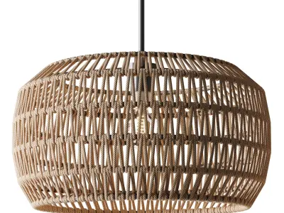 Handmade Woven Rattan Decorative Chandelier 3D model