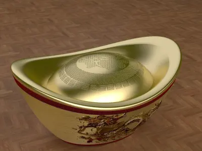 Chinese gold Ing 3D model