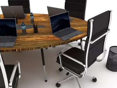 office round meeting table 09 3D model Low-poly 3D model