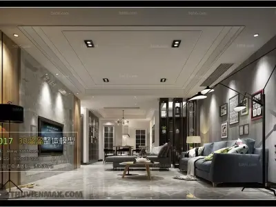 Modern style living room furniture 3D model buy