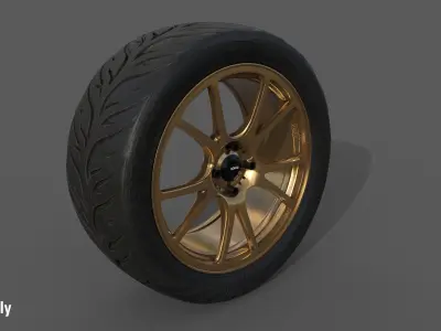 Konig Freeform 17x8 with Federal 595 RS 235 40 Low-poly 3D model