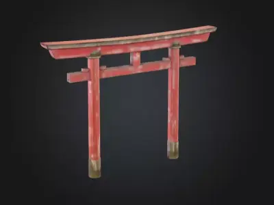 Old Torii Gate Low-poly 3D model